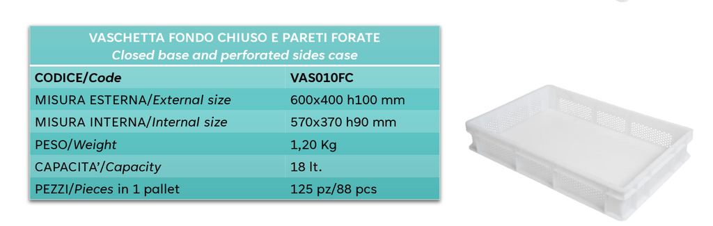 GENUSDEI | Cassetta Forata Base chiusa x Pasta 60X40