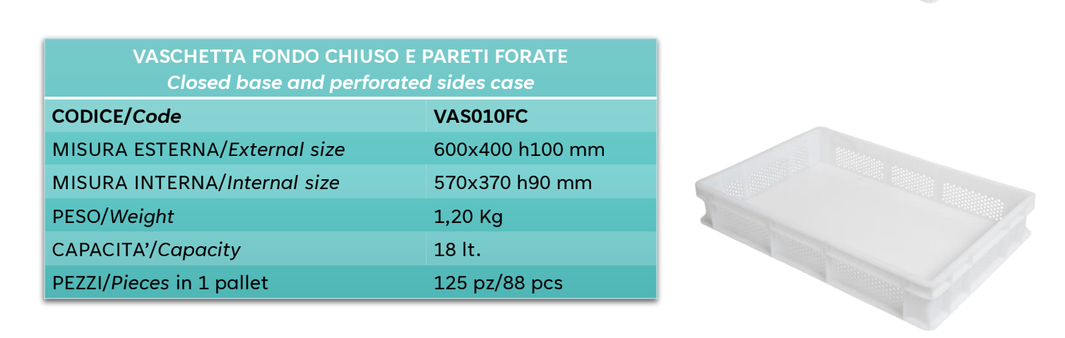 GENUSDEI | Cassetta Forata Base chiusa x Pasta 60X40
